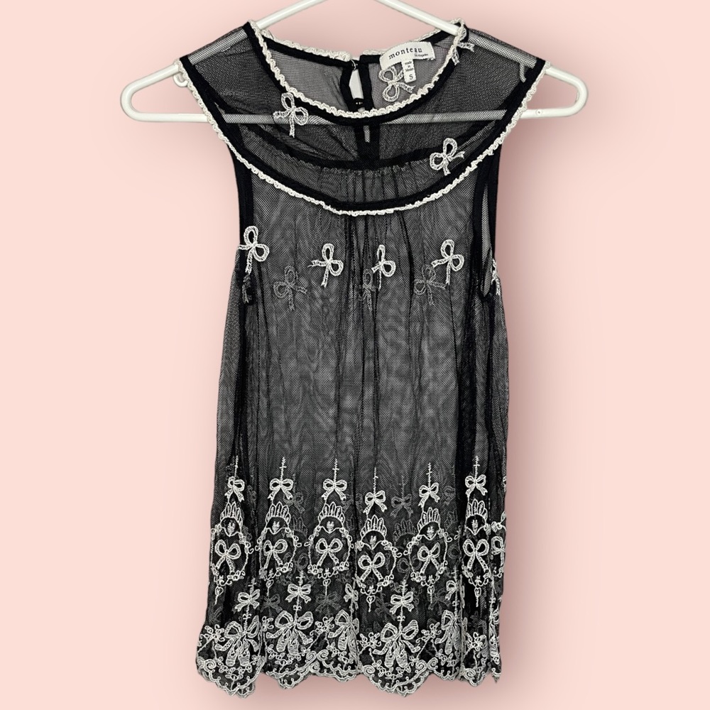 Monteau Sheer Lace Top